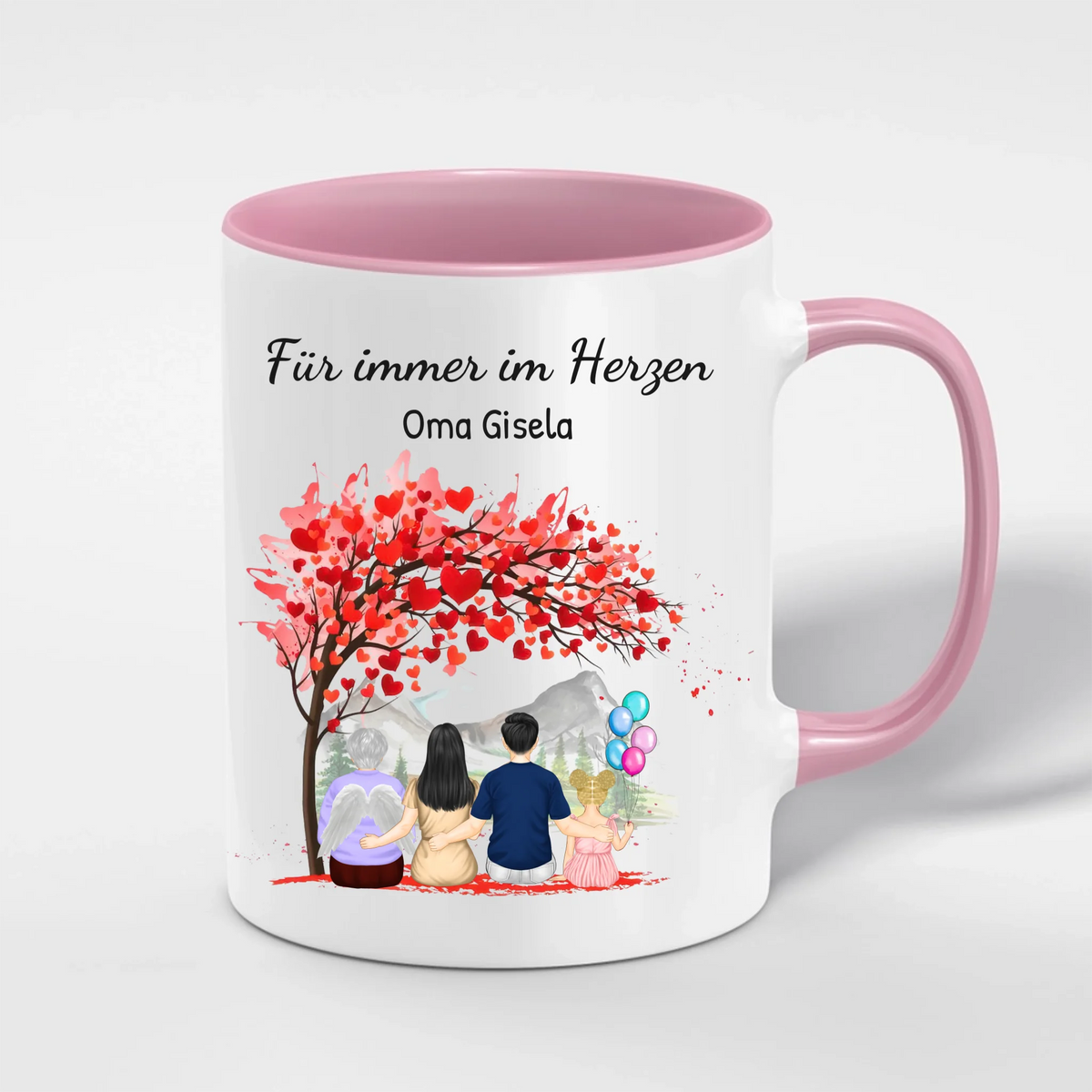 Gedenktasse personalisiert mit Foto – Erinnerungstasse Für immer im Herzen