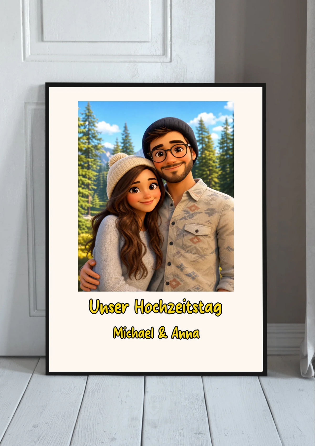 Familienposter im 3D-Animationsstil nach Foto – Cartoon Portrait personalisiert, 2 KI-Stile
