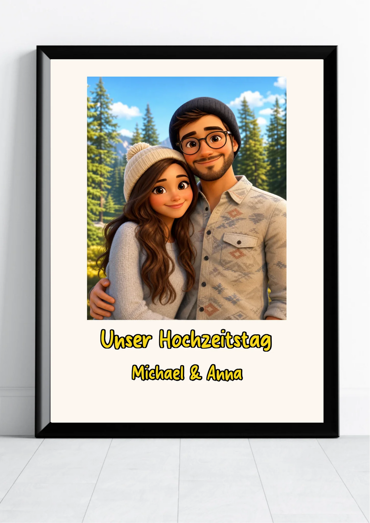 Familienposter im 3D-Animationsstil nach Foto – Cartoon Portrait personalisiert, 2 KI-Stile