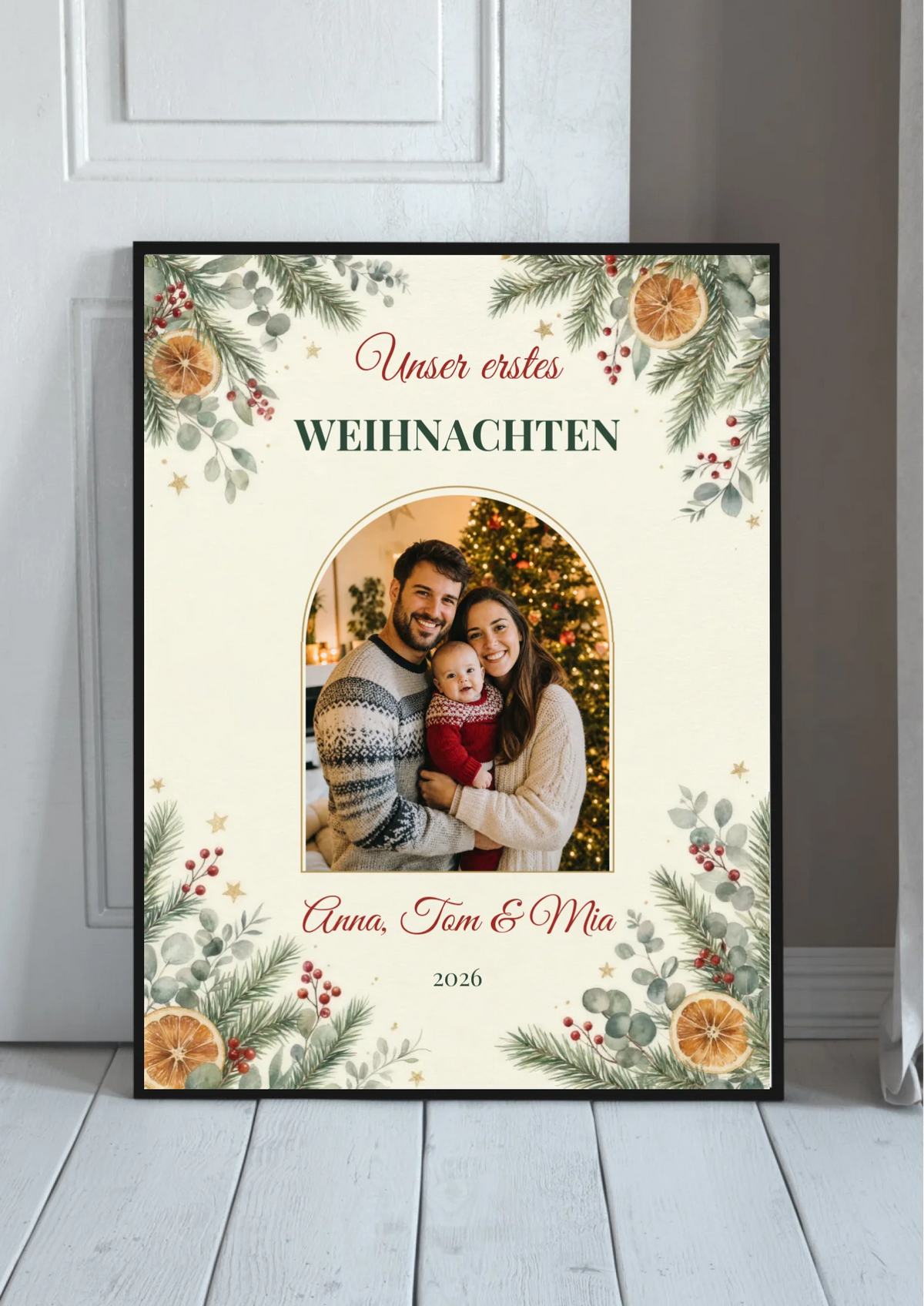 Unser erstes Weihnachten Poster mit Foto – personalisiert