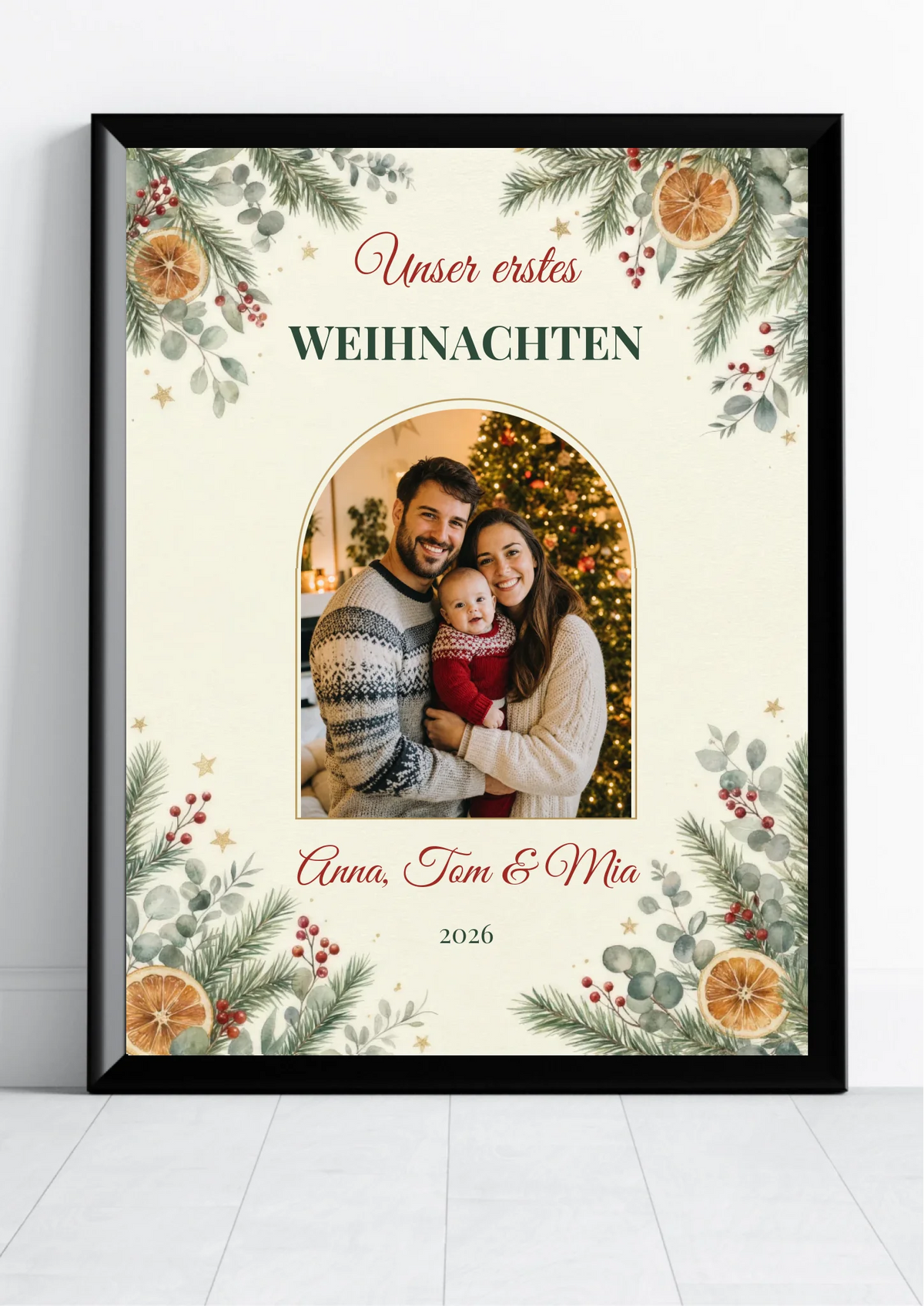 Unser erstes Weihnachten Poster mit Foto – personalisiert