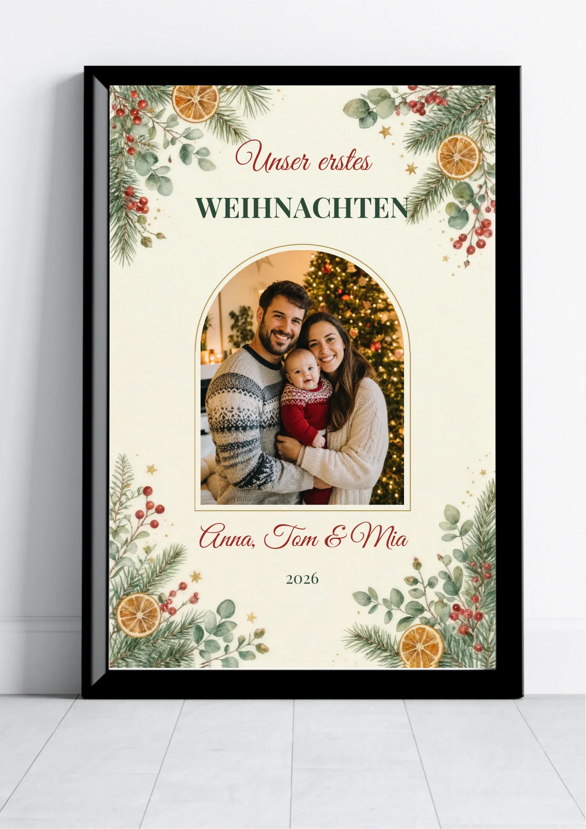 Unser erstes Weihnachten Poster mit Foto – personalisiert