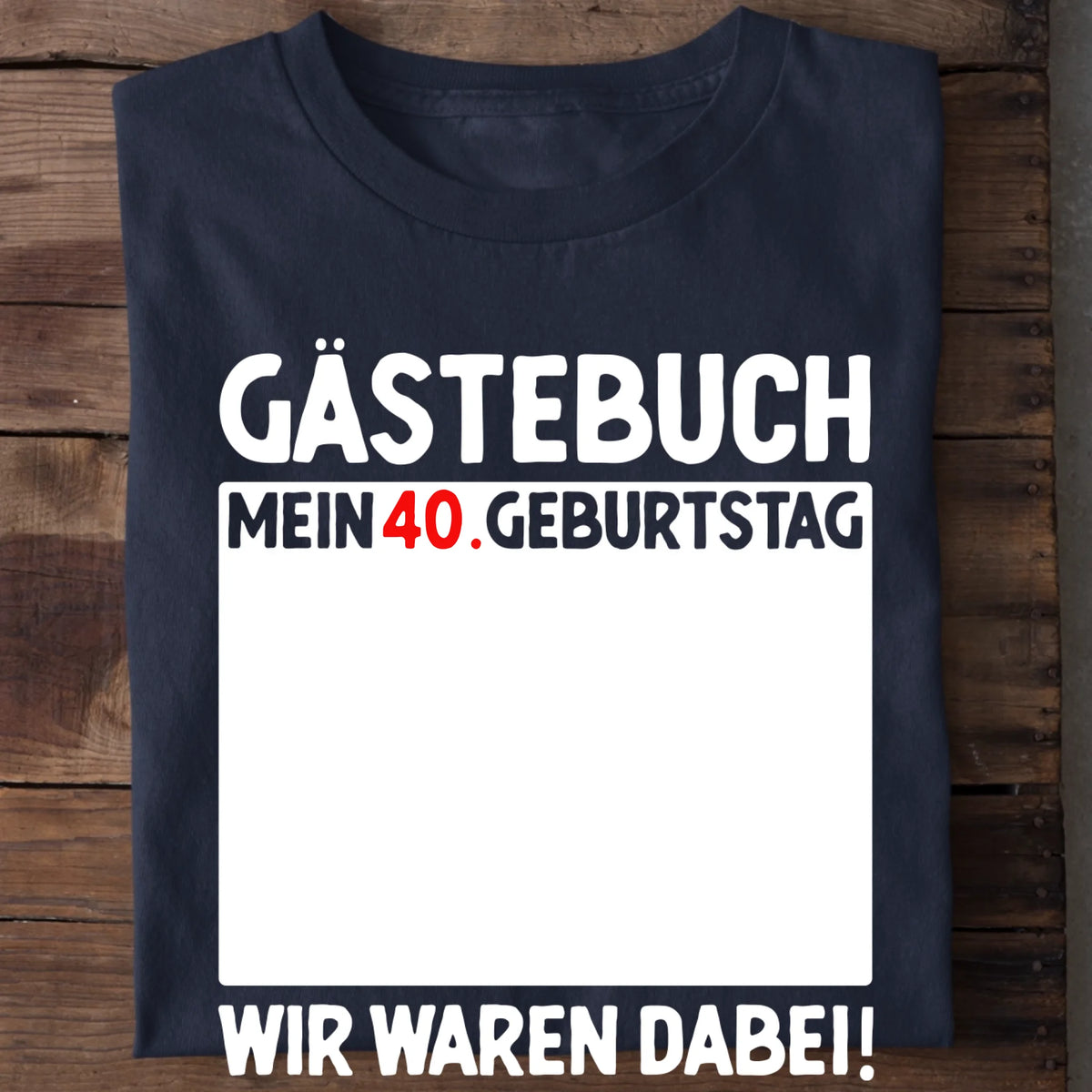 Gästebuch Kinder T-Shirt zum Geburtstag in Navy