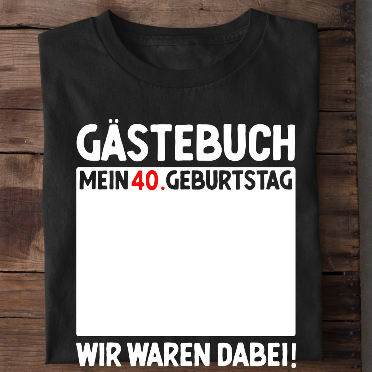 Gästebuch Geburtstags T-Shirt Kinder personalisiert in Schwarz