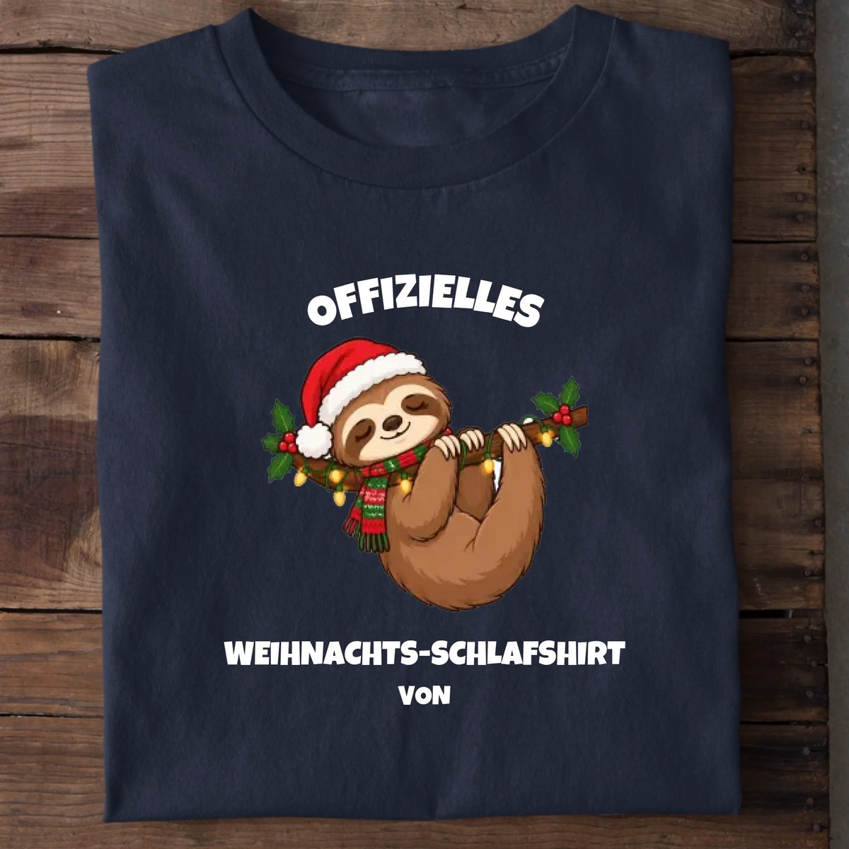 Offizielles Weihnachts-Schlafshirt – Personalisiert mit Namen