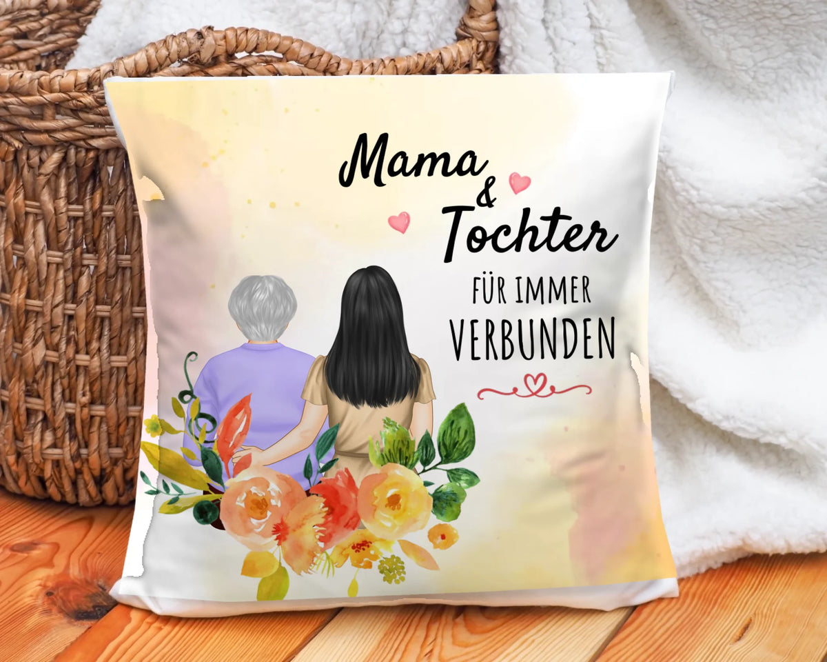 Kissen Mama & Tochter – für immer verbunden, personalisiert