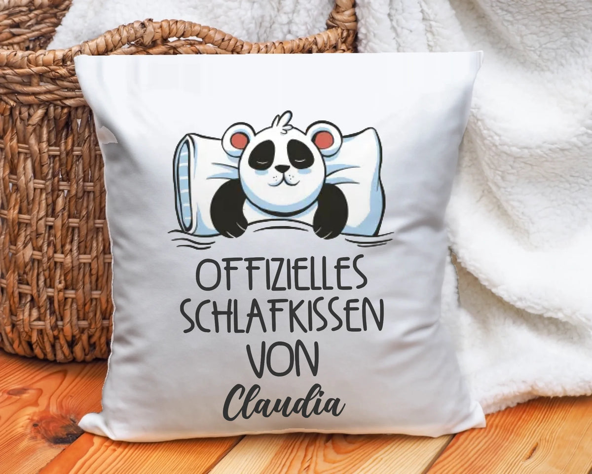 Offizielles Schlafkissen Panda – Kissen im Korb, Detailansicht
