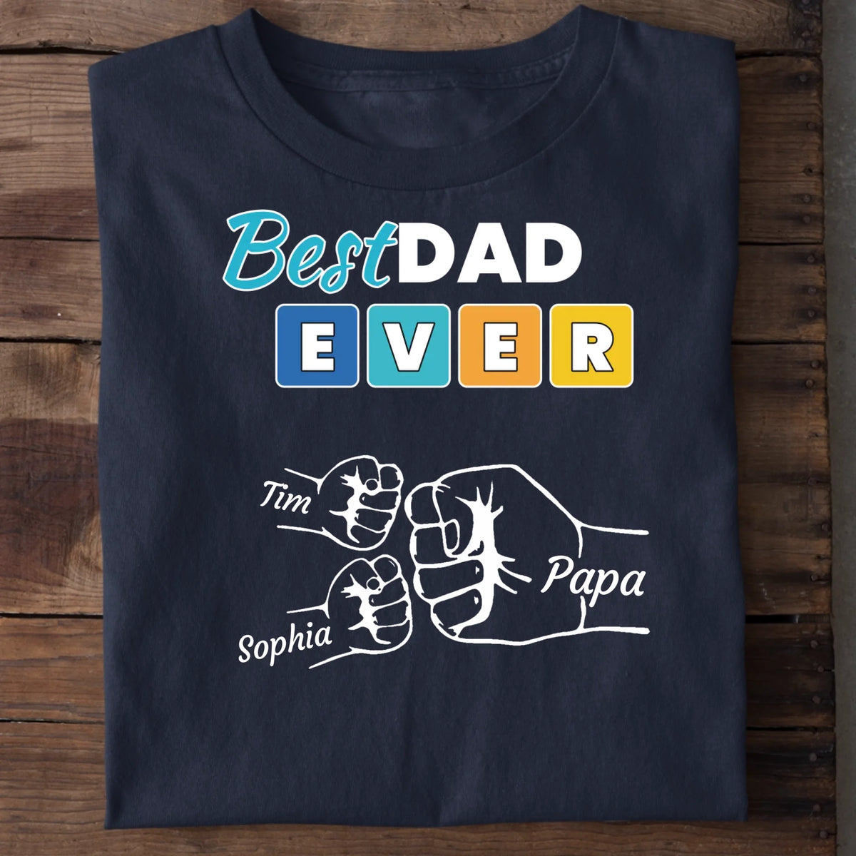 Papa T-Shirt Best Dad Ever personalisiert – Shirt-Ansicht in weiterer Farbe