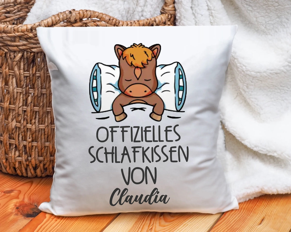 Offizielles Schlafkissen Kuh – Kissen im Korb, Detailansicht