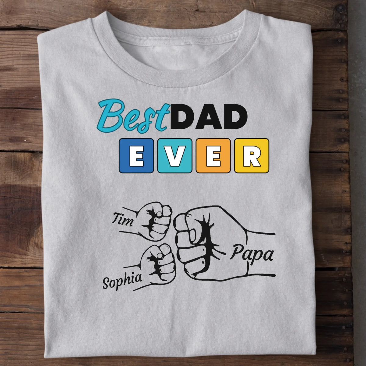 Papa T-Shirt Best Dad Ever personalisiert – Shirt-Ansicht in weiterer Farbe
