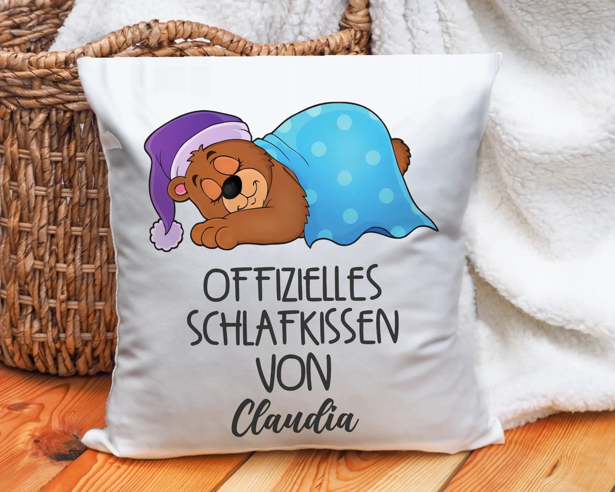 Offizielles Schlafkissen Schmusebär – Kissen im Korb, Detailansicht