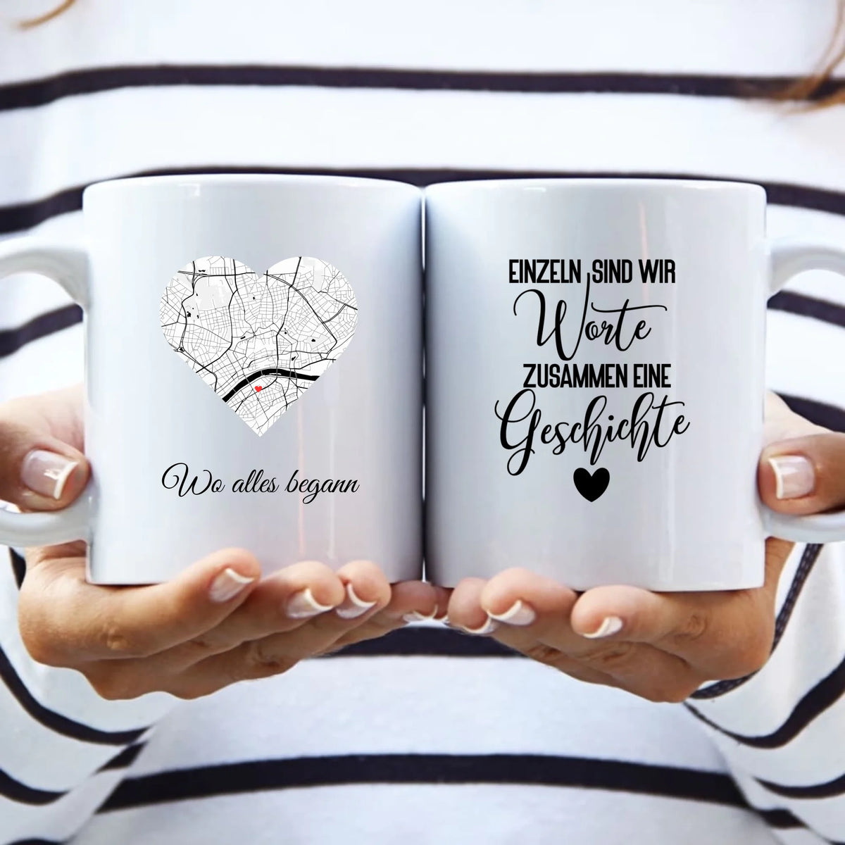 Wo alles begann Tasse personalisiert – Romantisches Geschenk für Paare mit Koordinaten & Datum