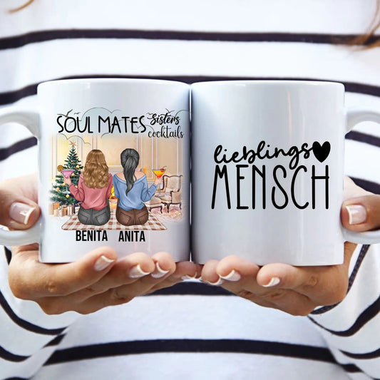 Soul Mates Tasse personalisiert – Romantisches Geschenk für Paare & beste Freunde mit Namen
