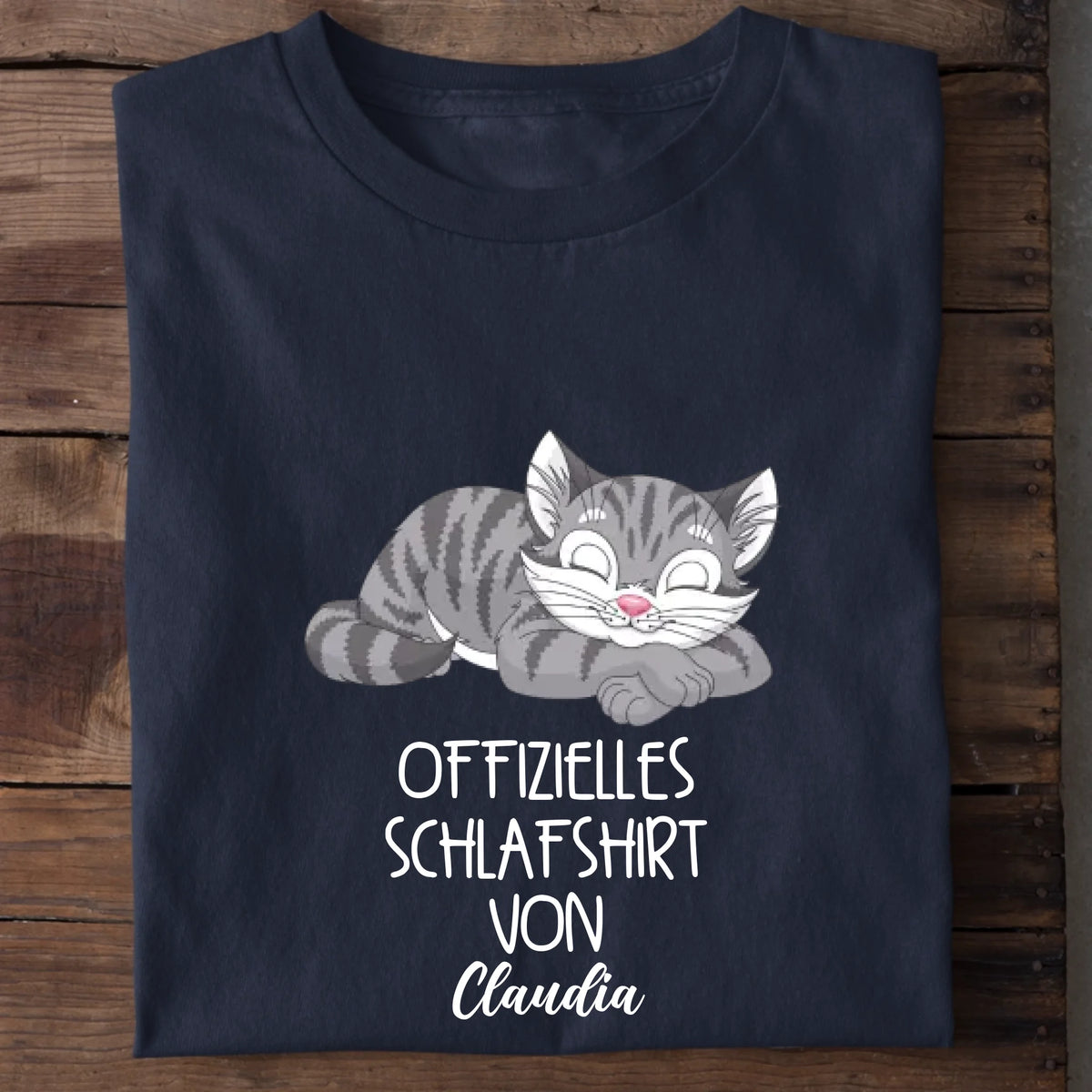 Offizielles Schlafshirt Katze – Farbübersicht personalisiertes Schlafshirt