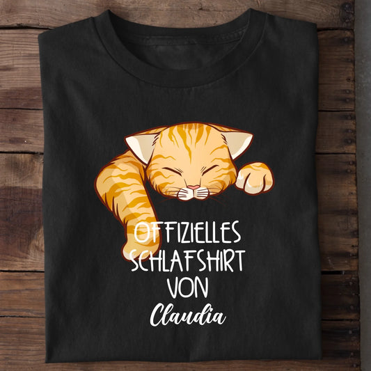 Offizielles Schlafshirt Katze personalisiert mit Foto – Schlafshirt Damen & Herren für Katzenliebhaber