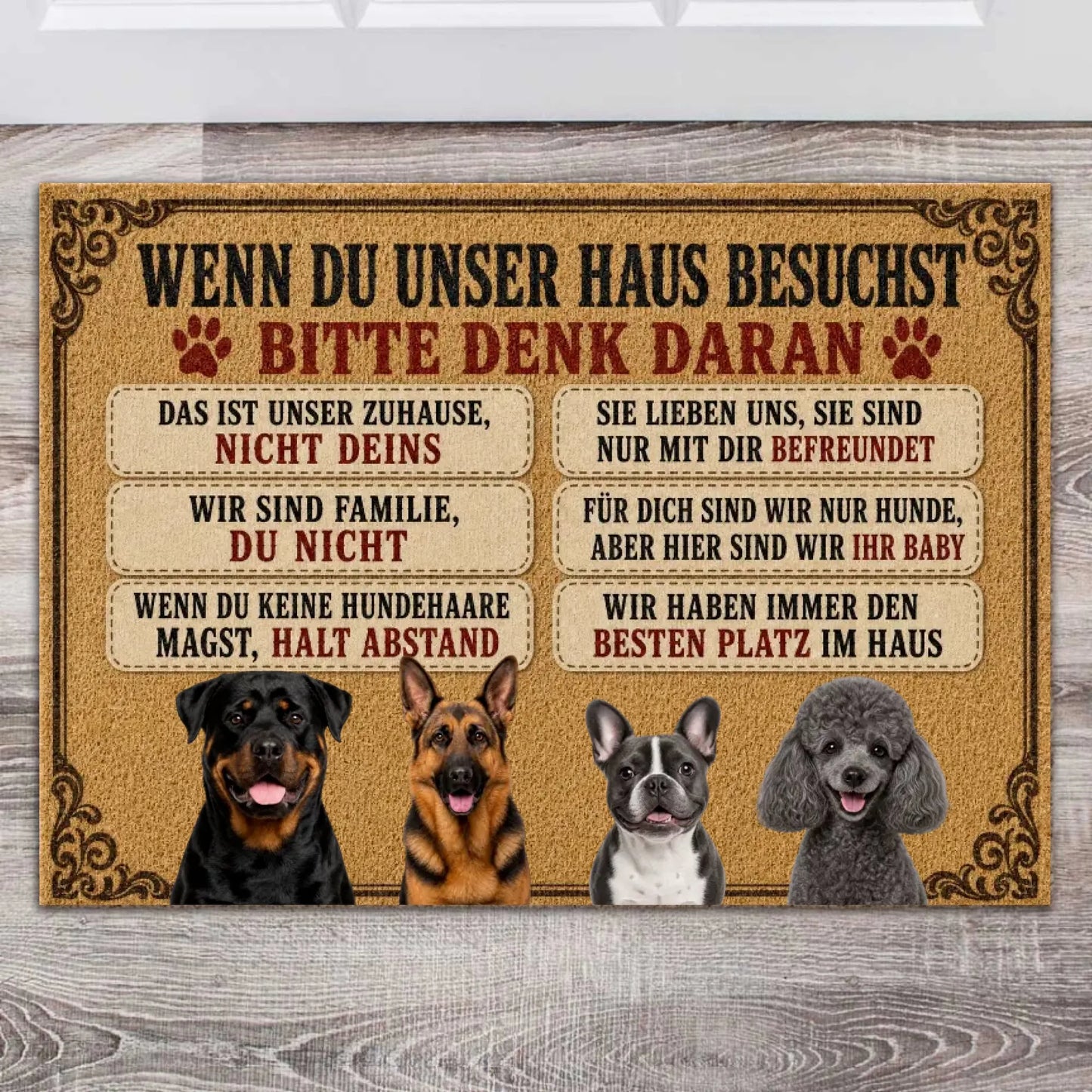 Hunde Fußmatte mit Foto