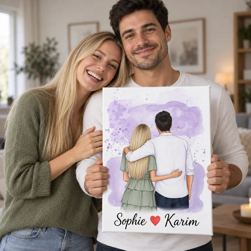 Pärchen-Leinwand personalisiert als Geschenk
