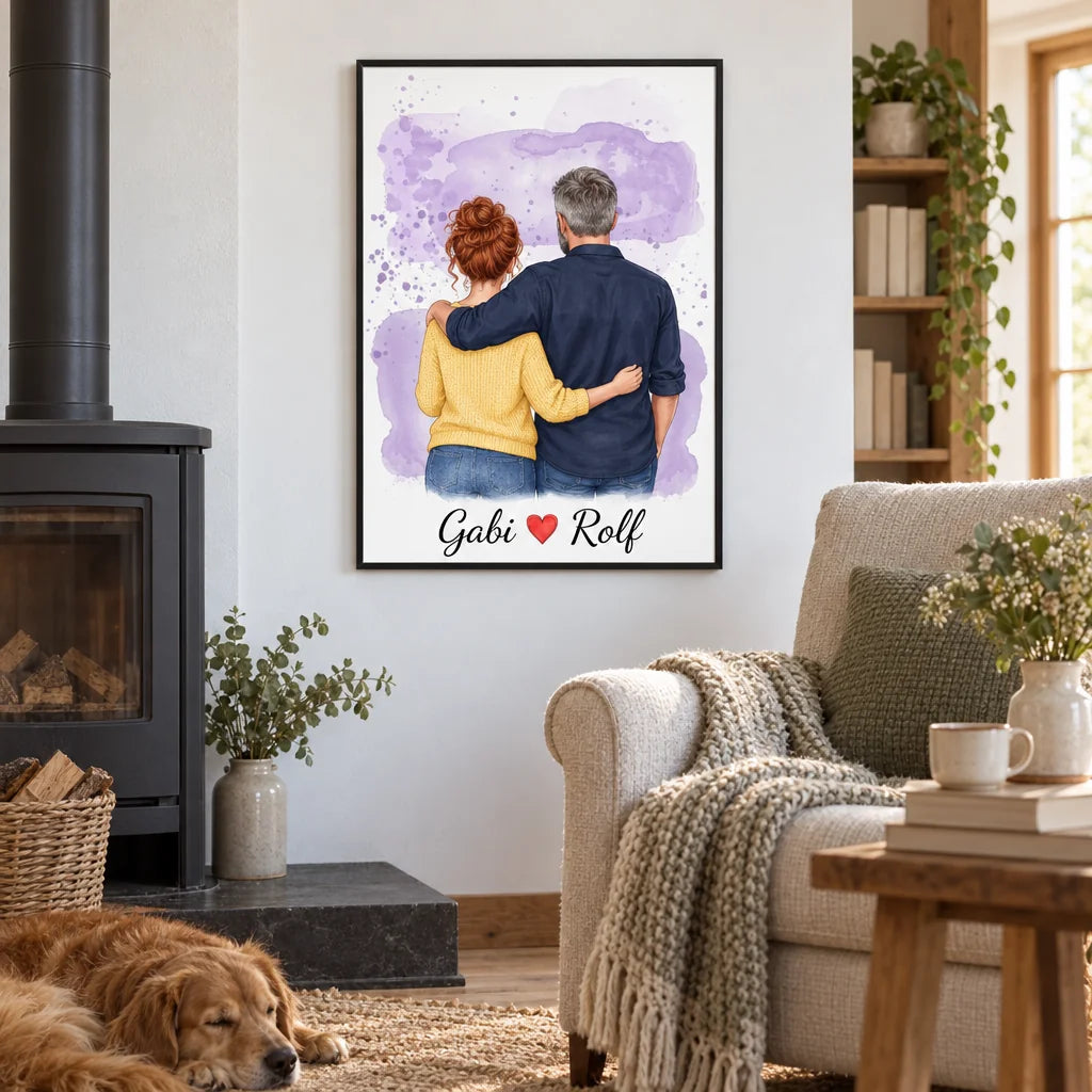 Pärchen-Poster personalisiert im Einsatz