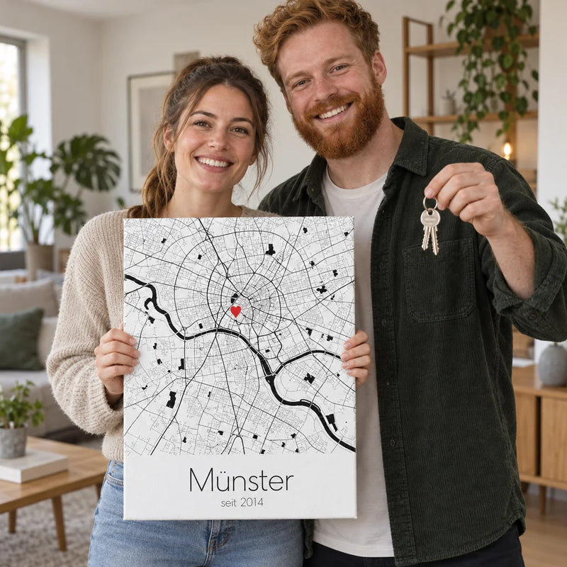 Stadtkarten-Leinwand personalisiert als Geschenk