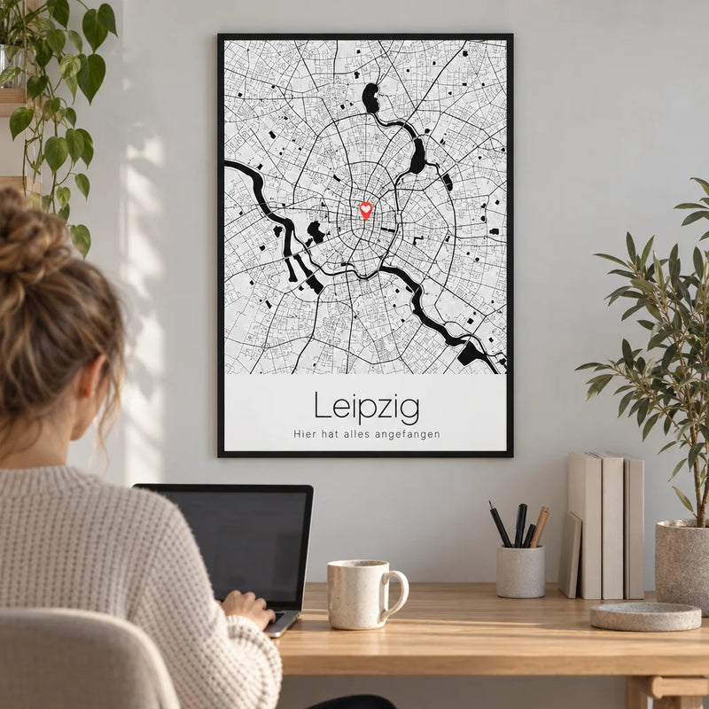 Stadtkarten-Poster personalisiert im Einsatz