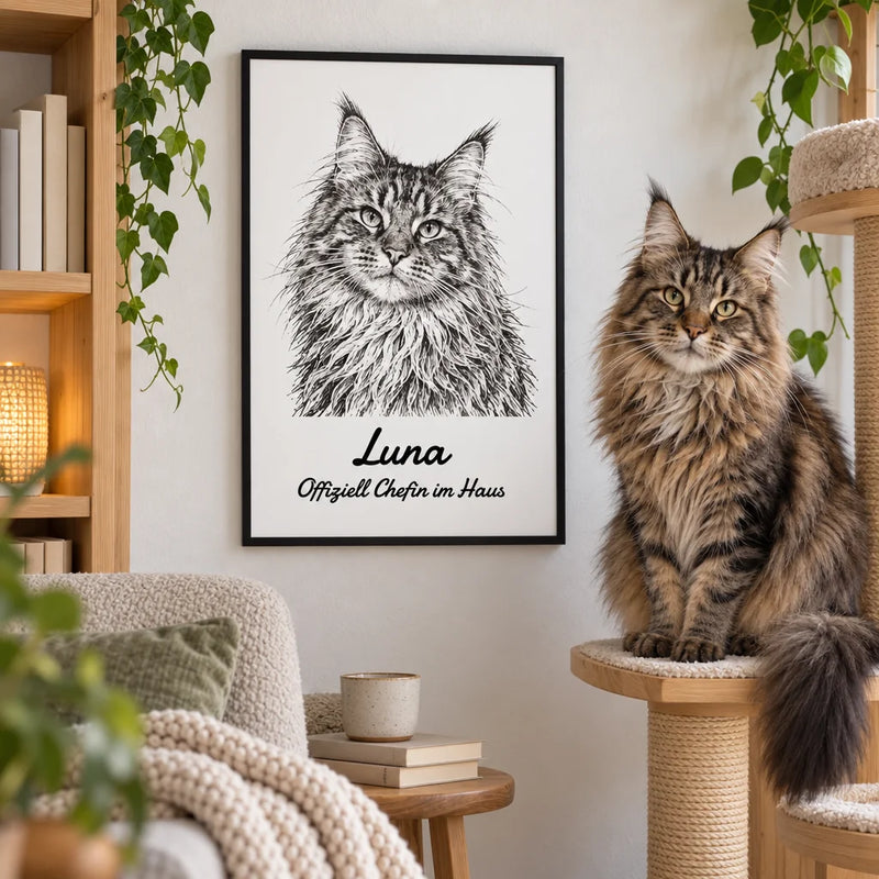 Tierporträt-Poster personalisiert im Einsatz