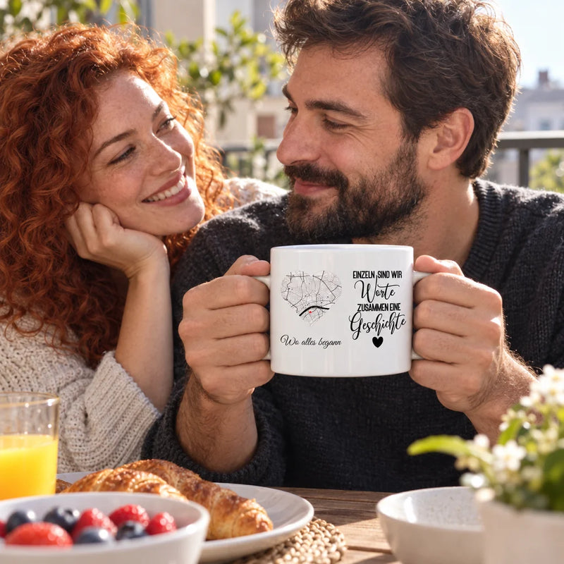 Wo alles begann Tasse personalisiert im Einsatz